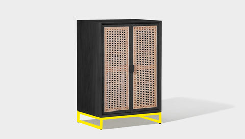 reddie-raw storage cupboard 60W x 45D x 90H *cm (no planter box) / Wood Teak~Black / Metal~Yellow NCW Storage Wood Unit with and without planter