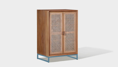 reddie-raw storage cupboard 60W x 45D x 90H *cm (no planter box) / Wood Teak~Natural / Metal~Blue NCW Storage Wood Unit with and without planter