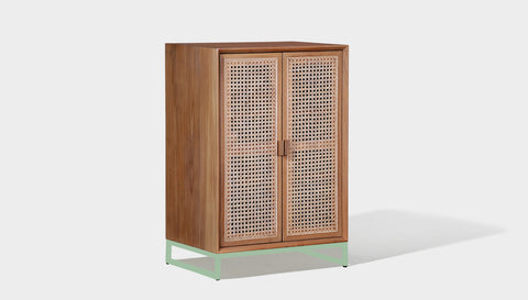 reddie-raw storage cupboard 60W x 45D x 90H *cm (no planter box) / Wood Teak~Natural / Metal~Mint NCW Storage Wood Unit with and without planter
