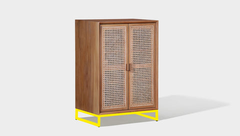 reddie-raw storage cupboard 60W x 45D x 90H *cm (no planter box) / Wood Teak~Natural / Metal~Yellow NCW Storage Wood Unit with and without planter