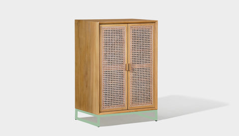 reddie-raw storage cupboard 60W x 45D x 90H *cm (no planter box) / Wood Teak~Oak / Metal~Mint NCW Storage Wood Unit with and without planter