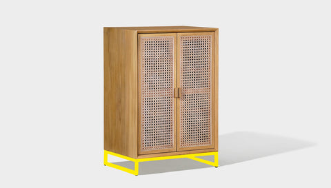 reddie-raw storage cupboard 60W x 45D x 90H *cm (no planter box) / Wood Teak~Oak / Metal~Yellow NCW Storage Wood Unit with and without planter