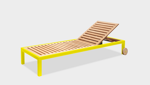 reddie-raw sun lounger 200W x 70D x 30H *cm / Wood Teak~Natural / Metal~Yellow Suzy Outdoor Sun Lounger