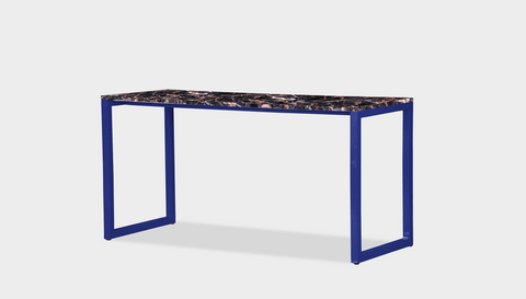 reddie-raw desk 150L x 35D x 75H *cm / Stone~Black Veined Marble / Metal~Navy Suzy Desk