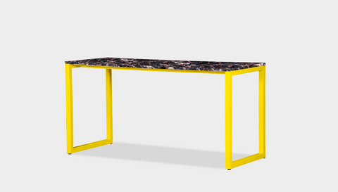 reddie-raw desk 150L x 35D x 75H *cm / Stone~Black Veined Marble / Metal~Yellow Suzy Desk