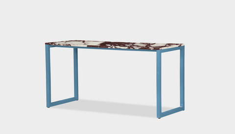 reddie-raw desk 150L x 35D x 75H *cm / Stone~Calacatta Viola / Metal~Blue Suzy Desk