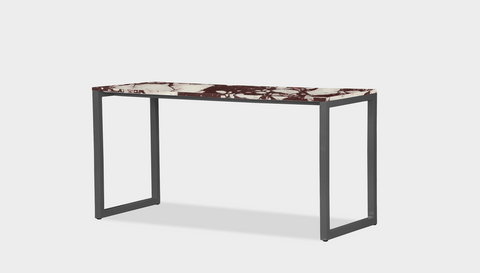 reddie-raw desk 150L x 35D x 75H *cm / Stone~Calacatta Viola / Metal~Grey Suzy Desk