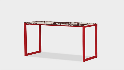 reddie-raw desk 150L x 35D x 75H *cm / Stone~Calacatta Viola / Metal~Red Suzy Desk