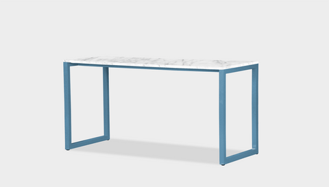reddie-raw desk 150L x 35D x 75H *cm / Stone~White Veined Marble / Metal~Blue Suzy Desk
