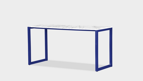 reddie-raw desk 150L x 35D x 75H *cm / Stone~White Veined Marble / Metal~Navy Suzy Desk