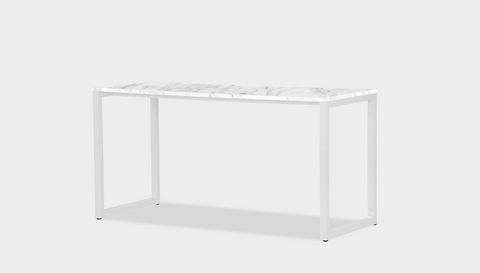 reddie-raw desk 150L x 35D x 75H *cm / Stone~White Veined Marble / Metal~White Suzy Desk