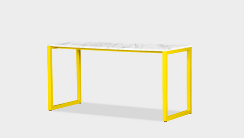 reddie-raw desk 150L x 35D x 75H *cm / Stone~White Veined Marble / Metal~Yellow Suzy Desk
