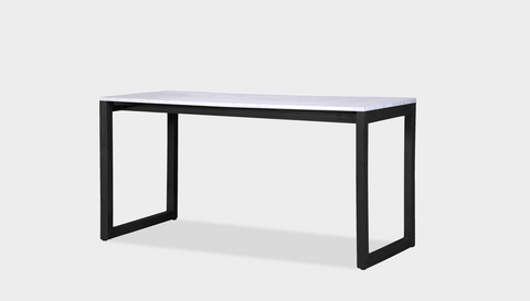 reddie-raw desk 150L x 35D x 75H *cm / Stone~White Veined Marble / Wood Teak~Black Suzy Desk