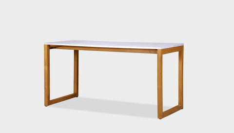 reddie-raw desk 150L x 35D x 75H *cm / Stone~White Veined Marble / Wood Teak~Oak Suzy Desk