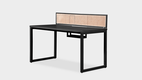 reddie-raw workstation (120 x 60 x 75 H) *cm (price incl. 25H screen & cable tray) / Wood-Veneer~Black / Metal~Black NCW Single Workstation Desk