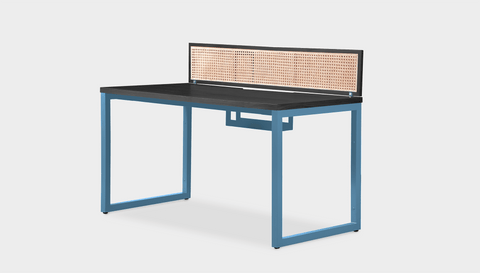 reddie-raw workstation (120 x 60 x 75 H) *cm (price incl. 25H screen & cable tray) / Wood-Veneer~Black / Metal~Blue NCW Single Workstation Desk