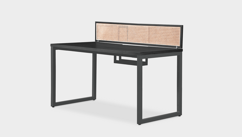 reddie-raw workstation (120 x 60 x 75 H) *cm (price incl. 25H screen & cable tray) / Wood-Veneer~Black / Metal~Grey NCW Single Workstation Desk