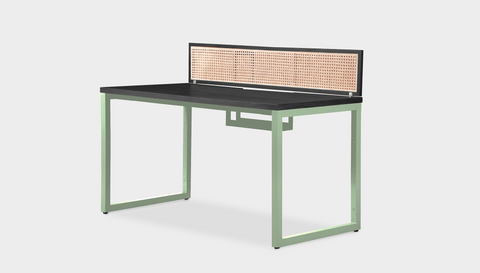 reddie-raw workstation (120 x 60 x 75 H) *cm (price incl. 25H screen & cable tray) / Wood-Veneer~Black / Metal~Mint NCW Single Workstation Desk