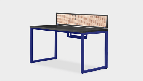 reddie-raw workstation (120 x 60 x 75 H) *cm (price incl. 25H screen & cable tray) / Wood-Veneer~Black / Metal~Navy NCW Single Workstation Desk