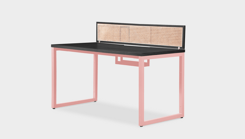 reddie-raw workstation (120 x 60 x 75 H) *cm (price incl. 25H screen & cable tray) / Wood-Veneer~Black / Metal~Pink NCW Single Workstation Desk
