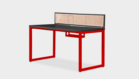 reddie-raw workstation (120 x 60 x 75 H) *cm (price incl. 25H screen & cable tray) / Wood-Veneer~Black / Metal~Red NCW Single Workstation Desk