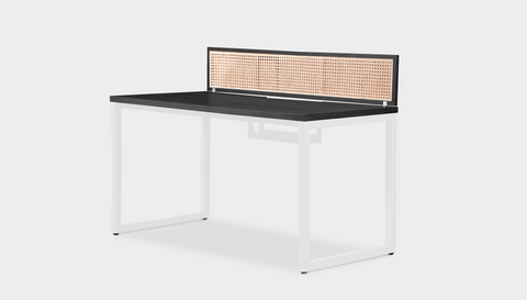 reddie-raw workstation (120 x 60 x 75 H) *cm (price incl. 25H screen & cable tray) / Wood-Veneer~Black / Metal~White NCW Single Workstation Desk
