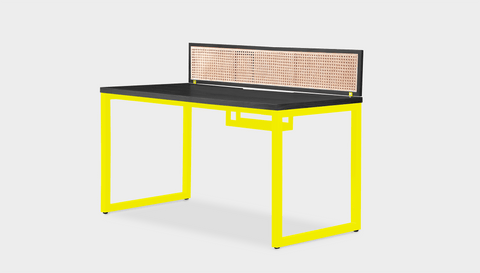 reddie-raw workstation (120 x 60 x 75 H) *cm (price incl. 25H screen & cable tray) / Wood-Veneer~Black / Metal~Yellow NCW Single Workstation Desk