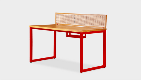 reddie-raw workstation (120 x 60 x 75 H) *cm (price incl. 25H screen & cable tray) / Wood-Veneer~Oak / Metal~Red NCW Single Workstation Desk
