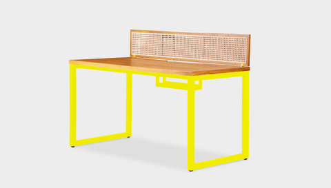 reddie-raw workstation (120 x 60 x 75 H) *cm (price incl. 25H screen & cable tray) / Wood-Veneer~Oak / Metal~Yellow NCW Single Workstation Desk