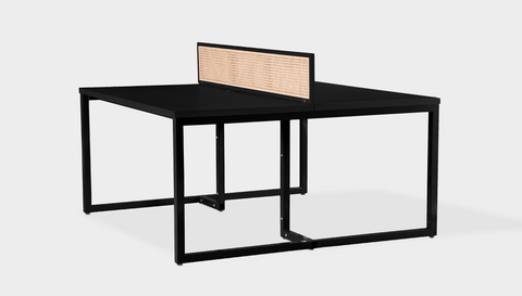 reddie-raw workstation 120W x 120D x 75H (+25H screen) *cm / Wood Veneer~Black / Metal~Black NCW Double Workstation Desk