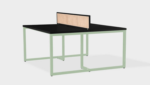 reddie-raw workstation 120W x 120D x 75H (+25H screen) *cm / Wood Veneer~Black / Metal~Mint NCW Double Workstation Desk