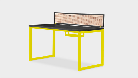 reddie-raw workstation (150 x 75 x 75 H) *cm (price incl. 25H screen & cable tray) / Wood-Veneer~Black / Metal~Yellow NCW Single Workstation Desk